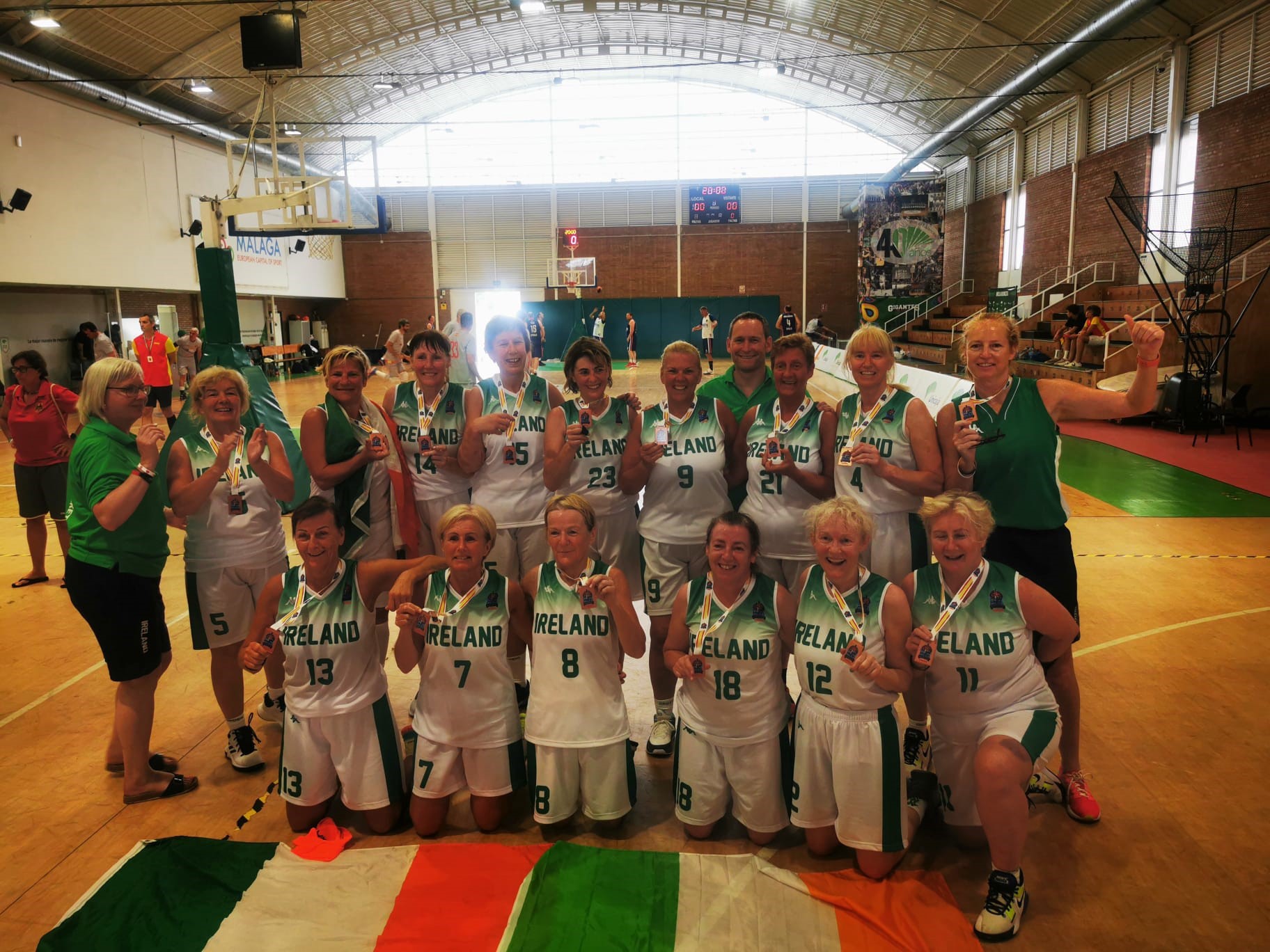 Orlaith and the Irish team celebrate winning bronze at the FIMBA Masters European Championships in Malaga!